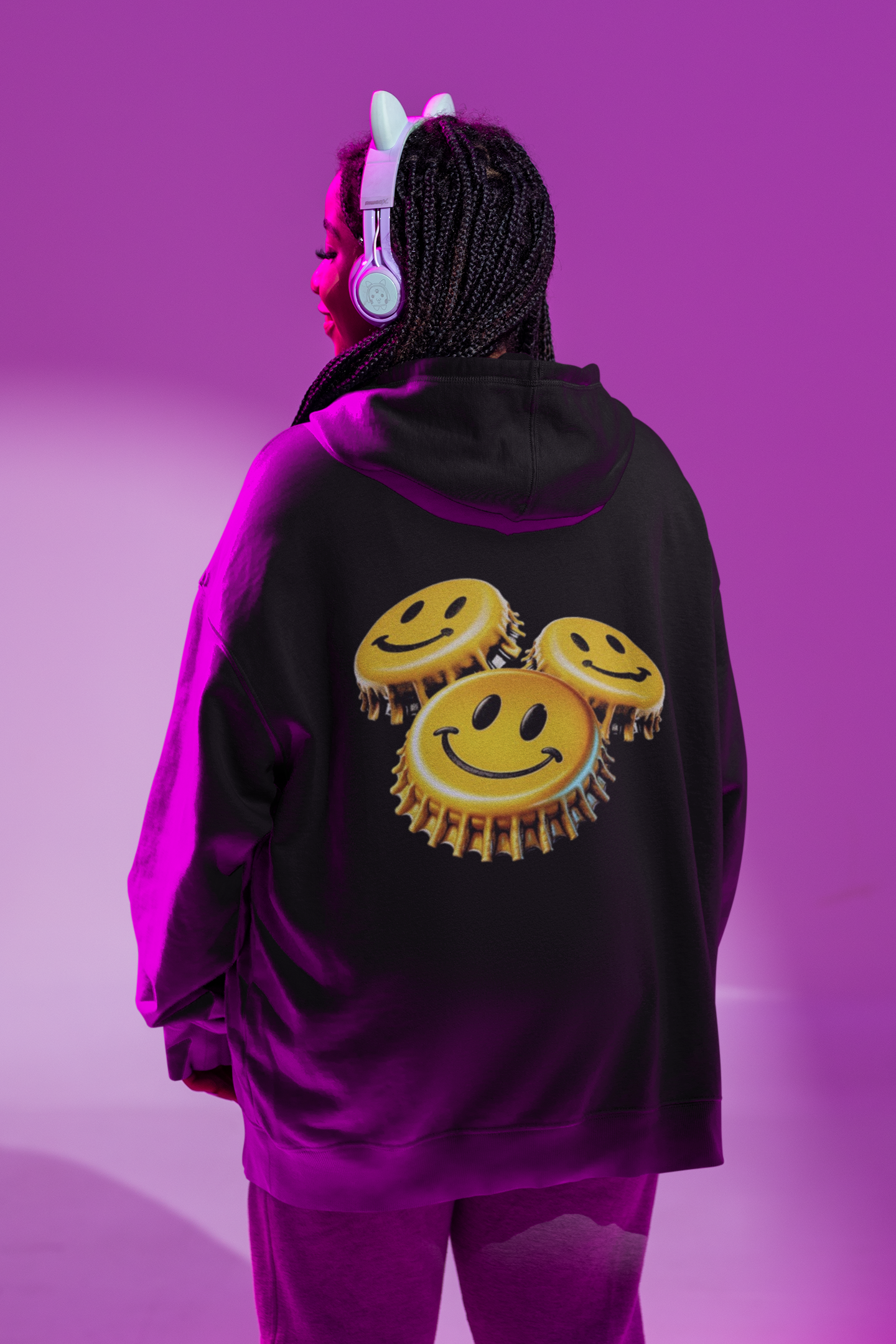 All Good Smiley Bottle Cap Design Hoodie